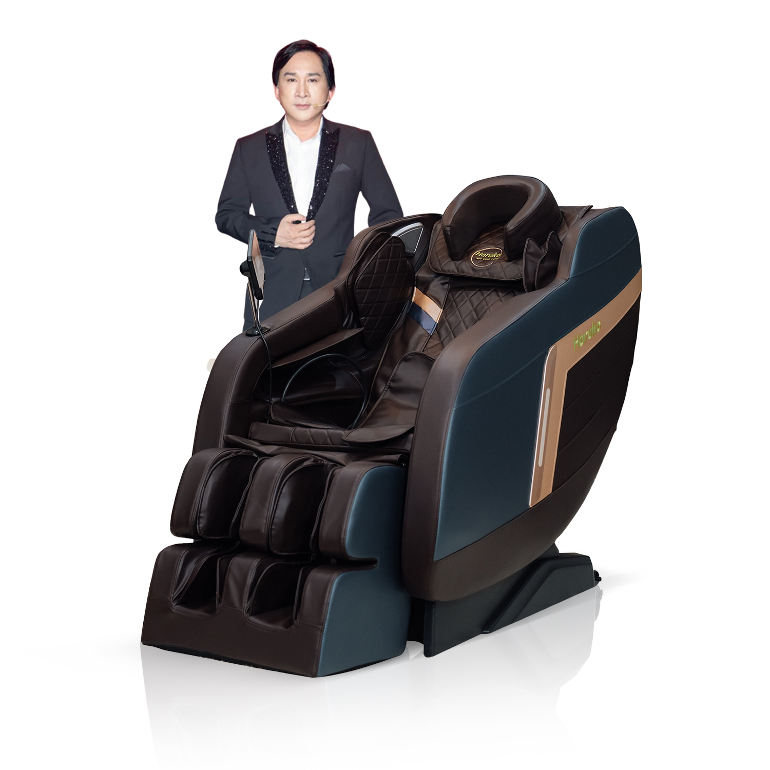 Ghế massage HARUKO H7 Nâu Xanh - Image 3