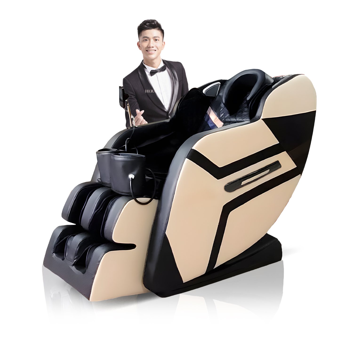 Ghế massage HARUKO H7 Kem Đen - Image 3