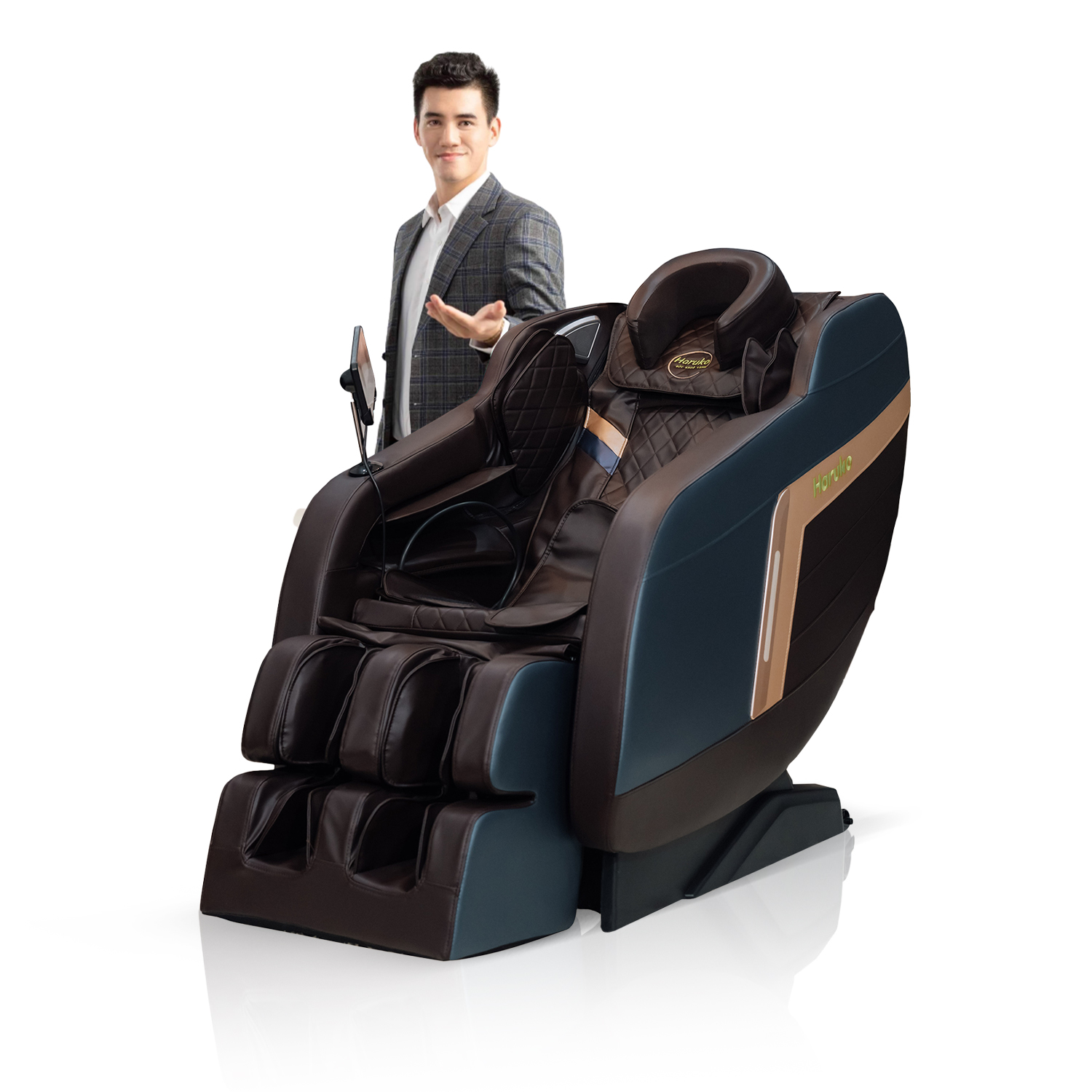 Ghế massage HARUKO H7 Nâu Xanh - Image 5