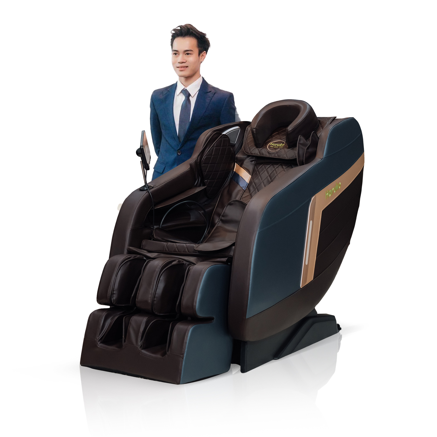 Ghế massage HARUKO H7 Nâu Xanh - Image 8