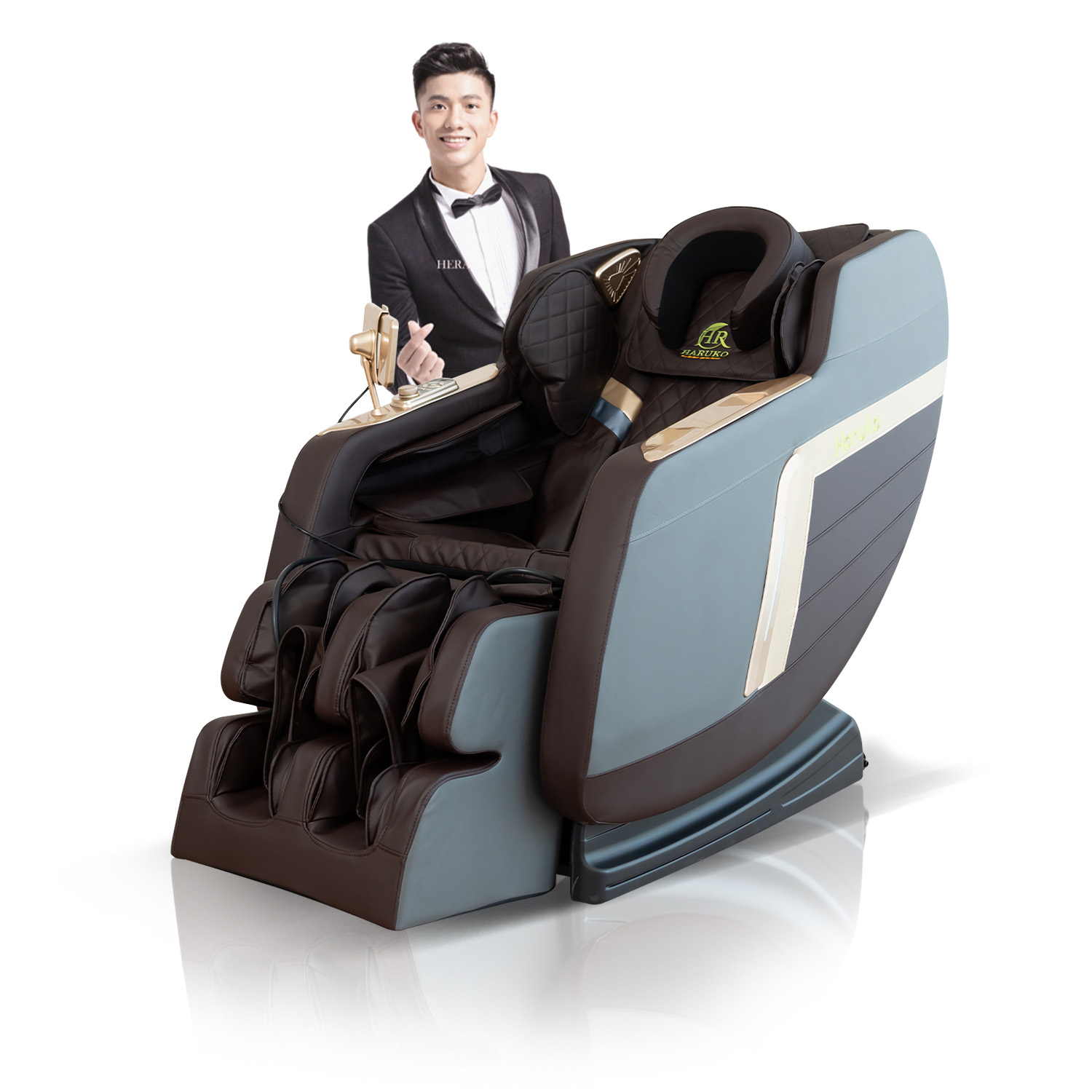 Ghế massage HARUKO H7 Pro Nâu Xanh - Image 3
