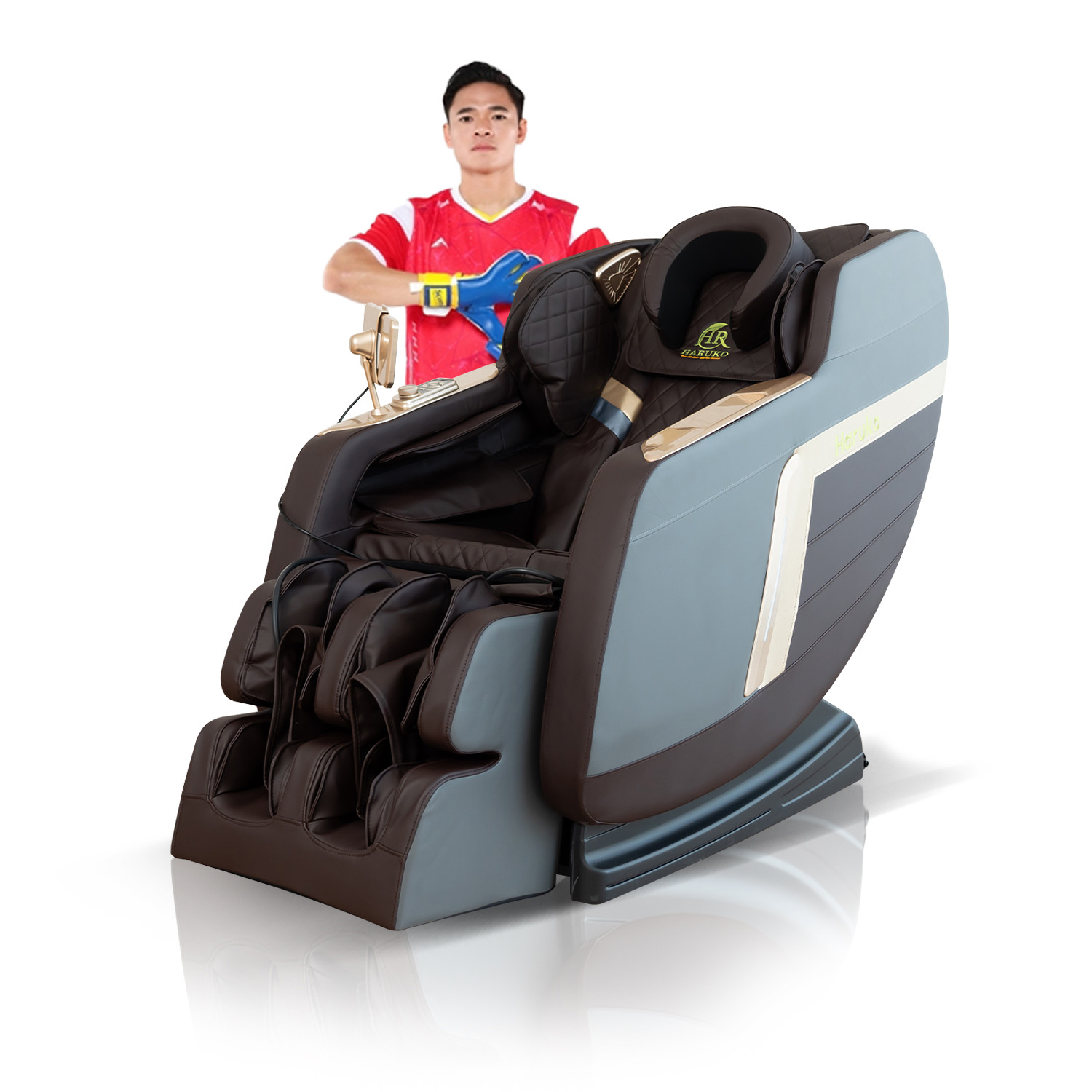 Ghế massage HARUKO H7 Pro Nâu Xanh - Image 4