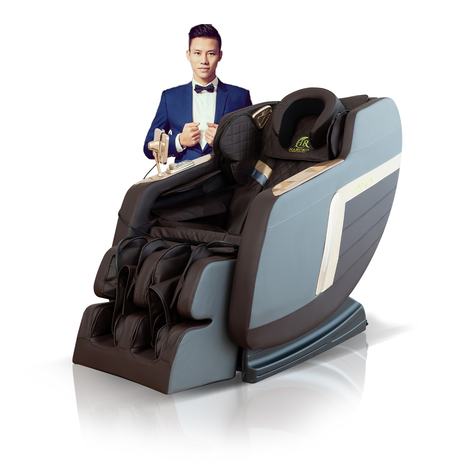 Ghế massage HARUKO H7 Pro Nâu Xanh - Image 5