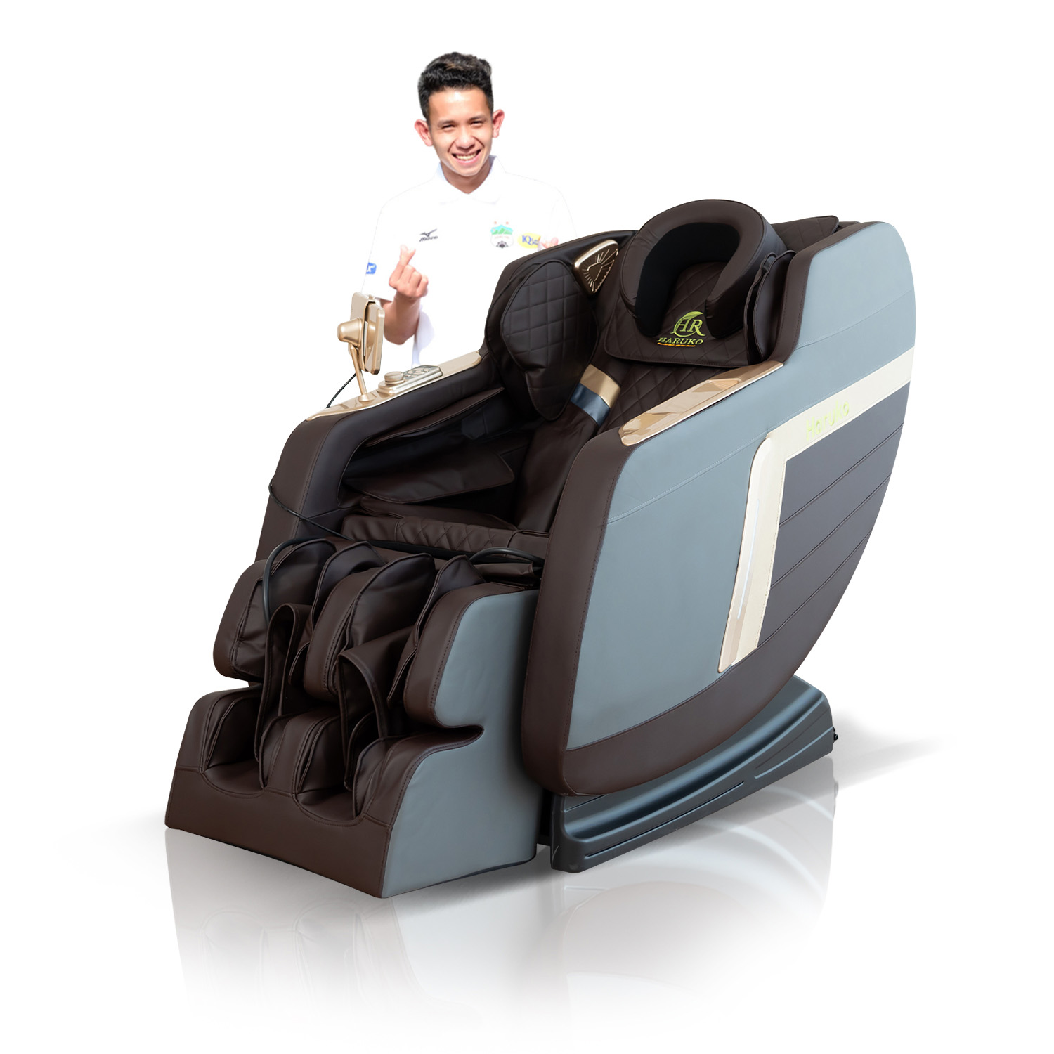 Ghế massage HARUKO H7 Pro Nâu Xanh - Image 6