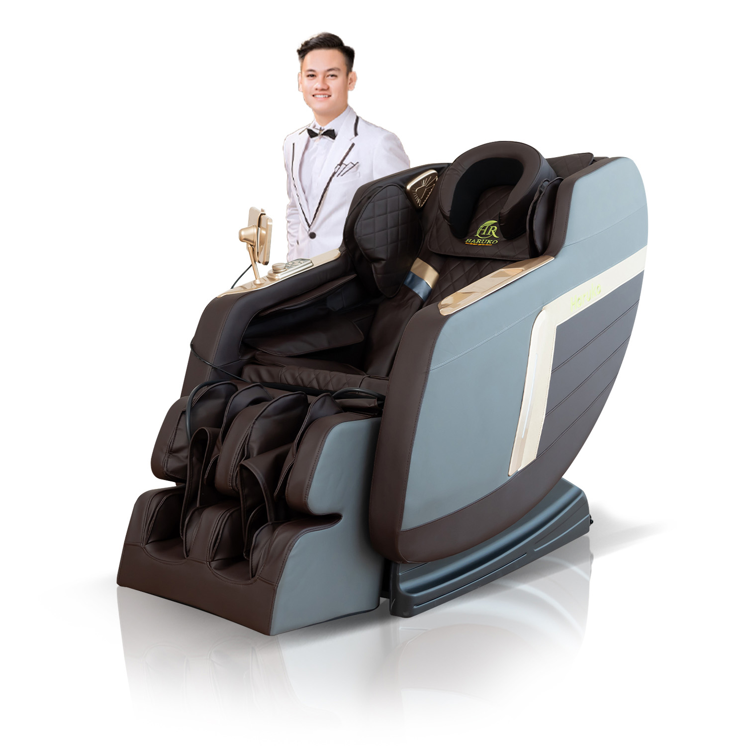 Ghế massage HARUKO H7 Pro Nâu Xanh - Image 7
